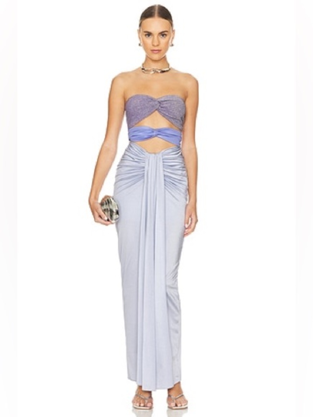 Baobab Collection Strapless Cutout Maxi Dress in Light Blue - Picture 10 of 10